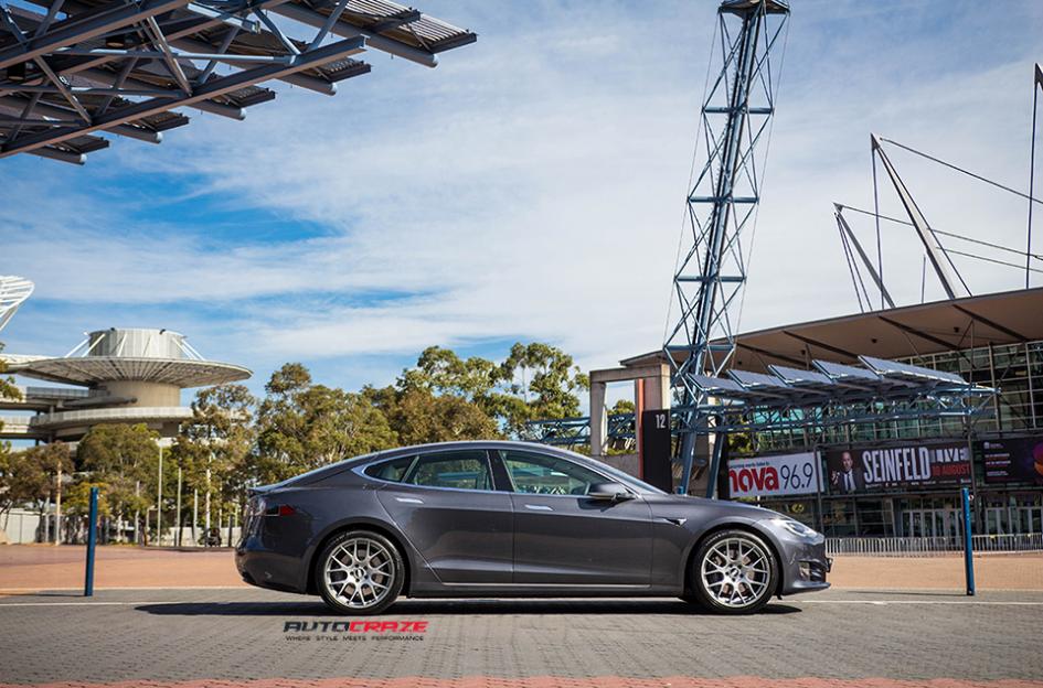 TESLA MODEL S CH R MATTE TITANIUM WITH STAINLESS STEEL RIM PROTECTOR